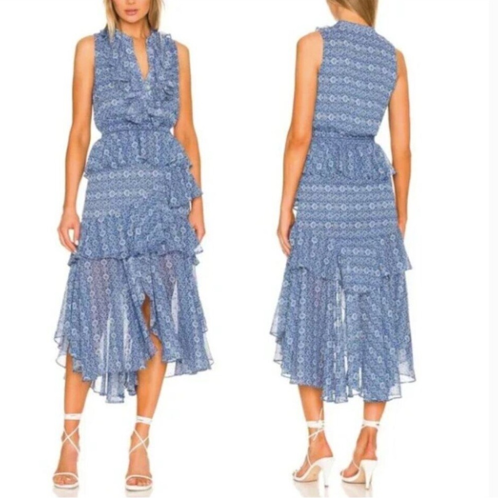 Misa Los Angeles Ilona Blue High Low Dress Size XSmall